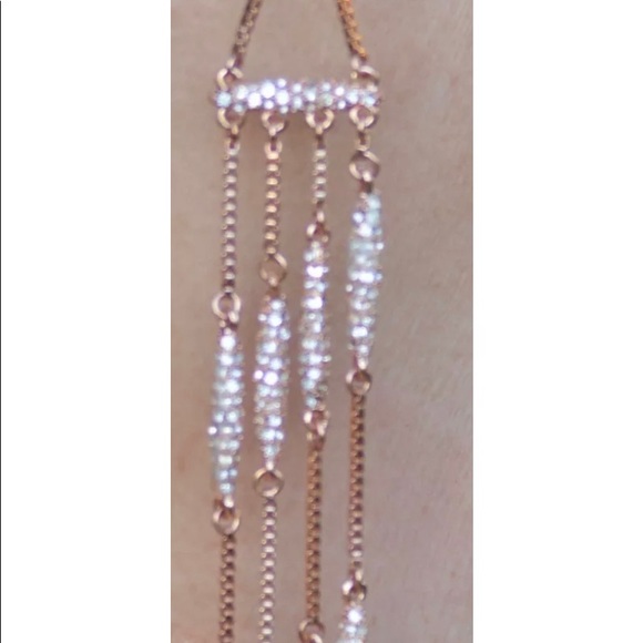 NWT Chain Fringe Rosegold Earrings Original $98. - Picture 6 of 10